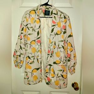 C&A Fruit Print Linen Blazer size L